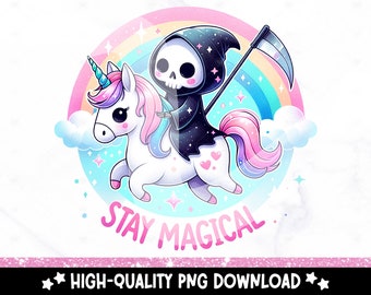 Reaper Unicorn PNG: Snarky Skeleton Clipart (Digital Download)