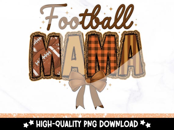 Football Mama PNG: Coquette Sports Mom Clipart (Digital Download)