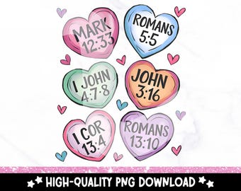 Christlicher Valentinstag PNG: Liebeszitate, Bibelverse (Digitaler Download)