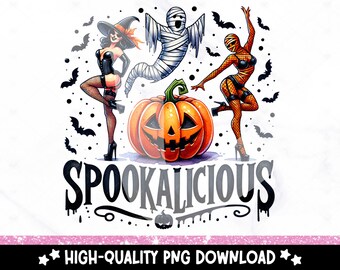 Retro Halloween PNG: Spookalicious Horrors Design (Digital Download)