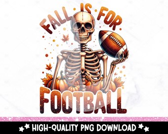 Herbst Fussball Skelett PNG - Halloween T-Shirt Design (Digitaler Download)