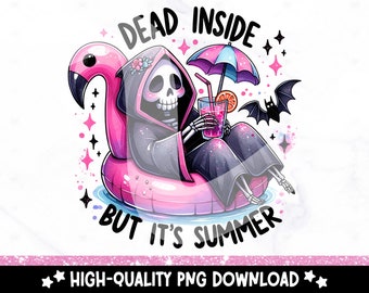 Funny Summer Skeleton Clipart: Snarky Pool Float PNG (Digital Download)