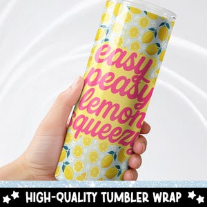Lemon Tumbler Wrap: Preppy Coquette 20oz Skinny Tumbler Design (PNG Download)