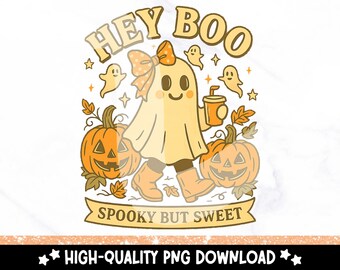 Preppy Ghost PNG: Halloween Clipart, Girly Coquette Design (Digital Download