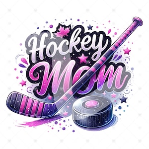 Cute Hockey Mom Clipart, Ice Hockey PNG, Hockey Mom Png, Tshirt Sublimation Design, Hockey Player Clipart, Ice Hockey Shirt, Tee Design