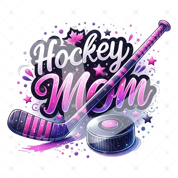 Cute Hockey Mom Clipart, Ice Hockey PNG, Hockey Mom Png, Tshirt Sublimation Design, Hockey Player Clipart, Ice Hockey Shirt, Tee Design