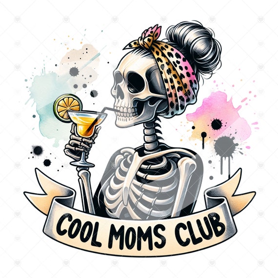 Cool Moms Club PNG, Mom Life PNG, Skeleton Mom Clipart, Mama Leopard Skull Png Sublimation, Mom Skull PNG Design, Mothers Day Clipart Design