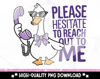 Funny Goose PNG: Mental Health Clipart (Digital Download)