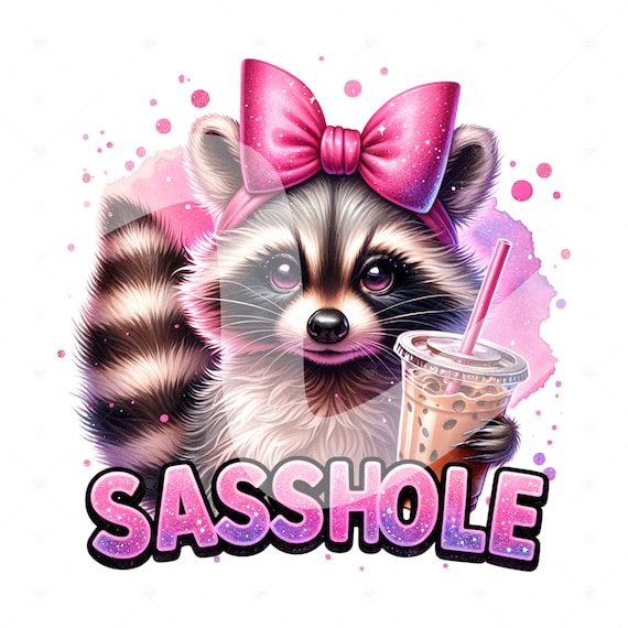 Funny Raccoon PNG, Sasshole Clipart, Trash Panda PNG, Coffee Png, Sassy and Trashy Sublimation Design, Raccoon Clipart, Funny Tshirt Design