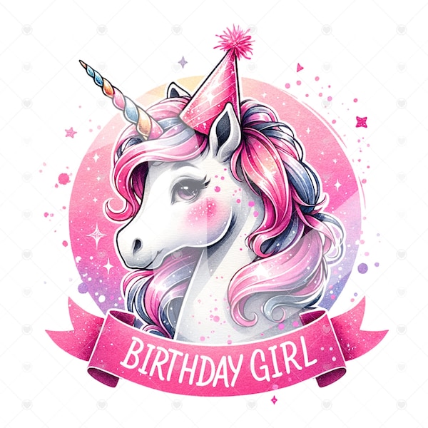 Birthday Girl PNG, Unicorn Birthday Shirt Sublimation Design, Birthday Party Png, Birthday Princess Clipart, Sublimate Designs Download