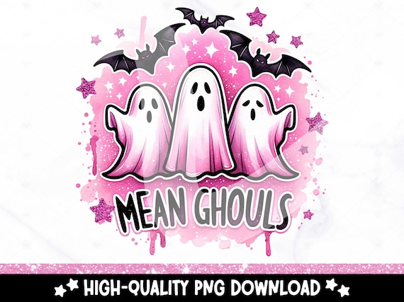 Mean Ghouls PNG, Funny Halloween Clipart, Ghost Sublimation Design, Spooky Fall PNG, Cute Ghost DTF Transfer, Trendy Tshirt Design, Tumbler