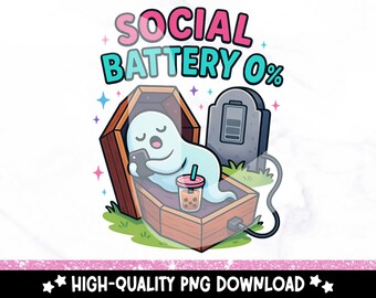Funny Ghost Introvert PNG: Antisocial Clipart, Shirt Sublimation (Digital Download