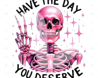 Peace Sign Skeleton PNG: Snarky Skull Clipart (Digital Download)