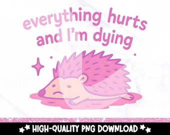 Lustig alles tut weh Stachelschwein PNG: Psychische Gesundheit Clipart (Digitaler Download