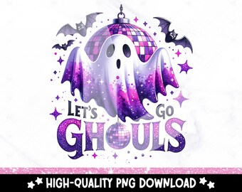 Lets Go Ghouls Ghost png: griezelige halloween-clipart (digitale download)