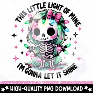 Funny Christmas Skeleton Lights PNG: Holiday Clipart (Digital Download)