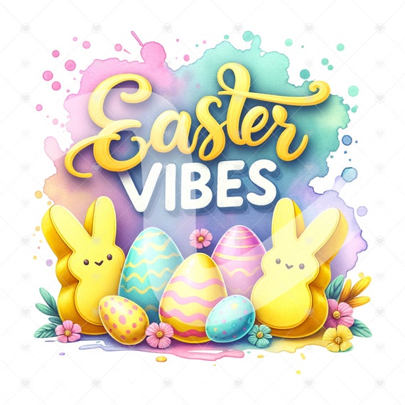 Cute Easter Clipart, Easter Vibes Png, Pastel Easter Bunny Shirt Sublimation Design, Digital, Glass Jar Png, Trendy Easter Tshirt Design