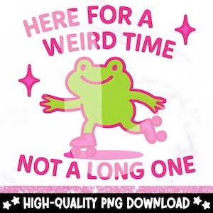 Funny Frog PNG: Rollerblading Clipart, Weird Time Design (Digital Download