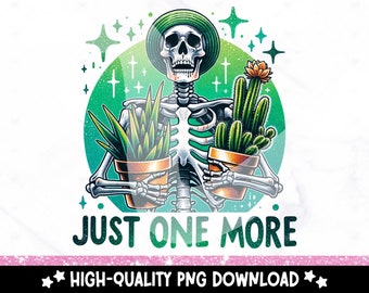 Funny Skeleton Plant Lover PNG: Trendy Gardening Clipart (Digital Download)