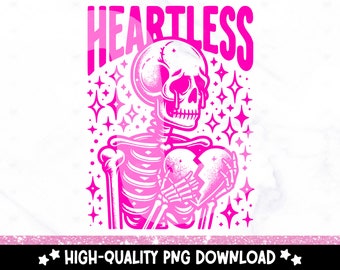 Heartless Skeleton PNG: Retro Anti Valentines Clipart (Digital Download)