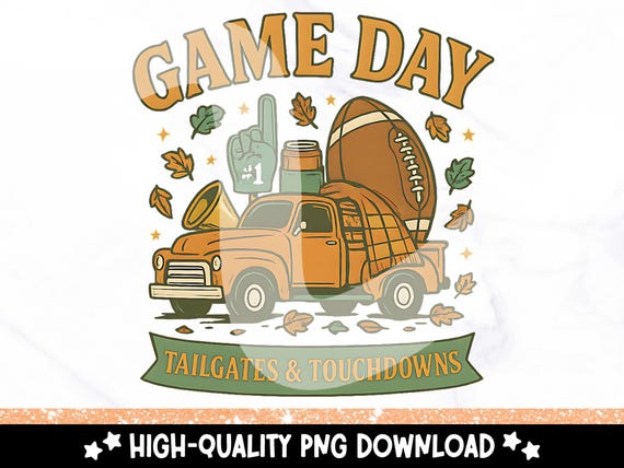 Preppy Fall Football PNG, Game Day Sublimation Design, Autumn Football Fan Clipart, Girly Coquette PNG, Trendy Cute Fall DTF Graphic