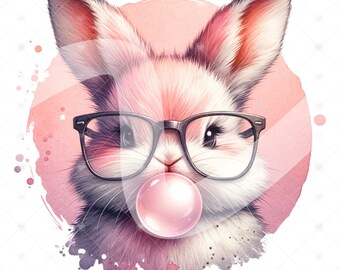 Cute Easter Bunny Clipart, Easter Shirt Sublimation Design, Rabbit Digital Download, PNG Instant DIGITAL ONLY, Glass Jar Png, Tshirt Design