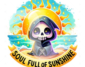 Summer Grim Reaper PNG: Snarky Skeleton Clipart (Digital Download)