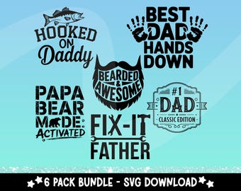 Funny Dad SVG-bundel: Vaderdag clipartontwerpen (digitale download