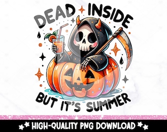 Spooky Summer Skeleton PNG: Snarky Reaper Sublimation (Digital Download)