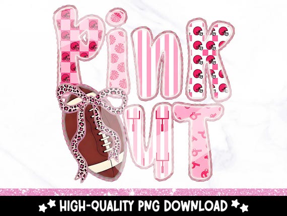 Pink Out Football Mama PNG: Breast Cancer Awareness Clipart (Digital Download)