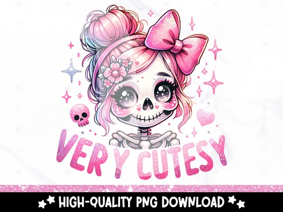 Very Cutesy Skeleton PNG, Very Mindful Very Demure Clipart, Trendy Funny Design for Graphic Tees, Sublimation Design, Viral Tiktok Trend