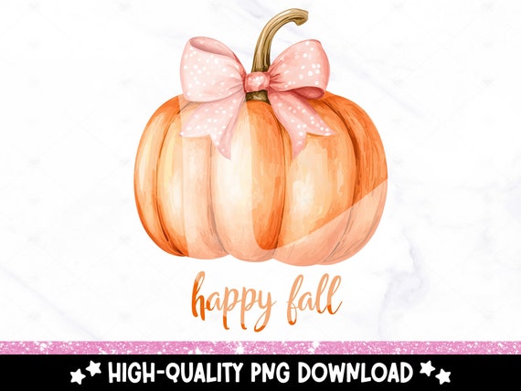 Cute Coquette Pumpkin PNG, Pretty Happy Fall Clipart, Halloween Coquette Bow Png, Spooky Sublimation Design, Fall Pumpkins DTF Transfer File
