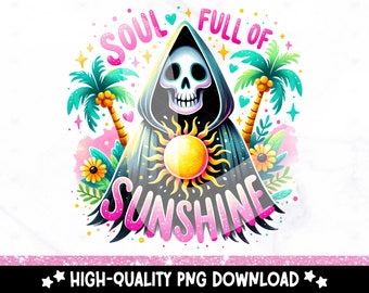 Summer Grim Reaper PNG: Snarky Skeleton Sublimation (Digital Download)