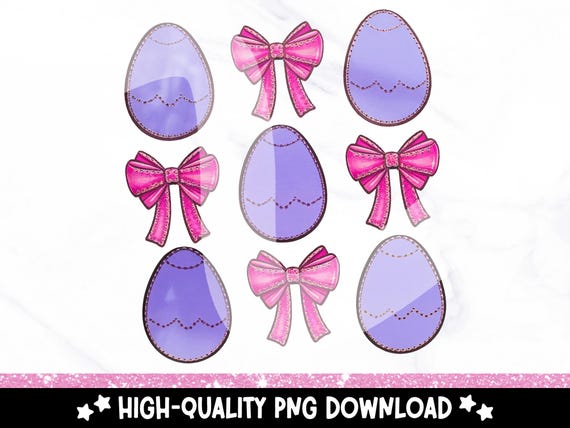 Coquette Easter Eggs PNG, Glitter Easter Sequins Clipart, Trendy Pastel Easter Sequin Bows PNG, Sublimation Design File, Spring T Shirt PNG