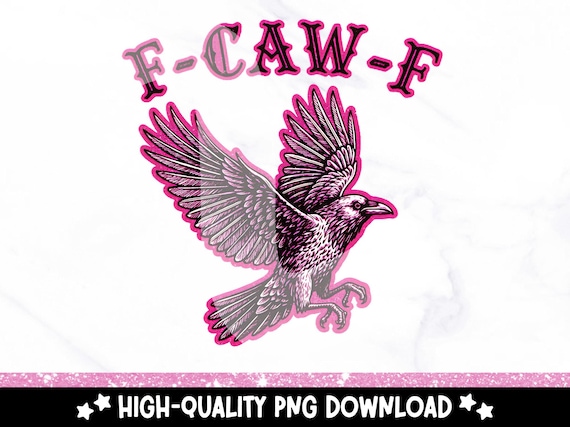 Funny F-Caw-F Raven PNG: Sarcastic Halloween Crow Clipart (Digital Download)