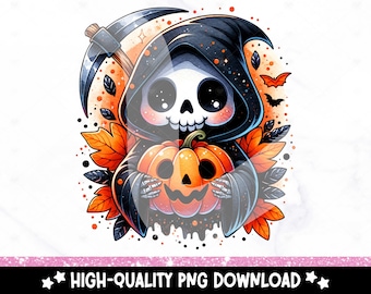 Halloween Grim Reaper PNG: Spooky Season Clipart (Digital Download)
