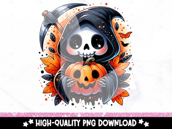 Halloween Grim Reaper Sublimation Design, Spooky Season Clipart, Halloween Tshirt PNG, Snarky Skeleton DTF Transfer, Fall Vibes, Tumbler