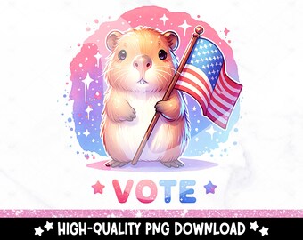 Funny Capybara Vote PNG: 2024 Election Clipart (Digital Download)