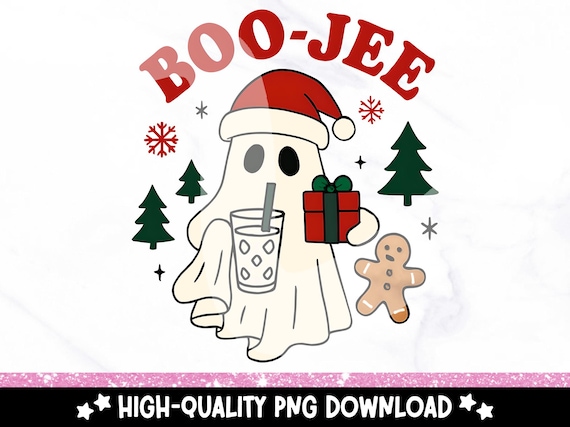 Funny Christmas Ghost PNG, Boujee Holiday Ghost Clipart, Cute Bougie Xmas Ghost Sublimation Digital Download, Spooky Christmas Shirt Design