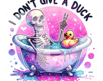 Funny Skeleton Duck PNG: Snarky Sublimation Design (Digital Download)