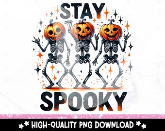 Stay Spooky Skeletons PNG: Halloween Clipart (Digital Download)