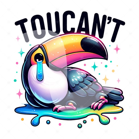 Toucan't PNG, Toucan Clipart, Sad Tropical Bird Sublimation Design, Funny DTF Transfer, Mental Health Awareness, Depressed PNG, Mug Tumbler