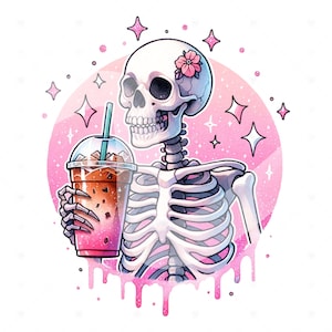 Skeleton Coffee Addict Clipart, Coffee Shirt Sublimation Design, Digital Download, PNG Instant DIGITAL ONLY, Glass Jar Png, Tshirt Design