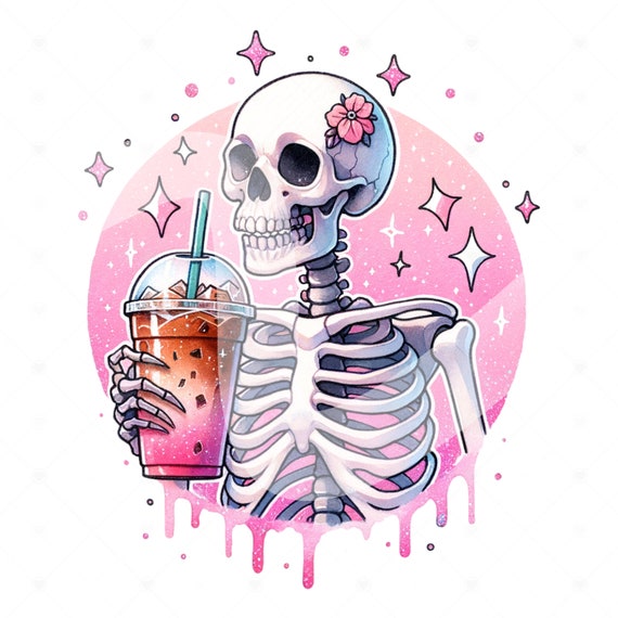 Skeleton Coffee Addict Clipart, Coffee Shirt Sublimation Design, Digital Download, PNG Instant DIGITAL ONLY, Glass Jar Png, Tshirt Design