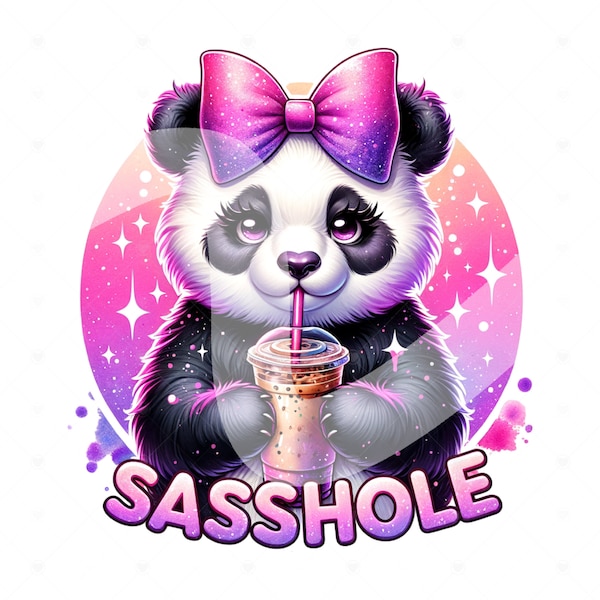 Funny Panda PNG, Sasshole Clipart, Trash Panda PNG, Coffee Png, Sassy and Trashy Sublimation Design, Panda Clipart, Funny Tshirt Design