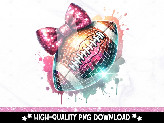 Disco Football DTF Transfer, Retro Football PNG, Sublimation Transfers, DTF File, Instant Digital Download, Coquette Football Clipart