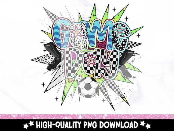 Retro Soccer Game Day PNG: Preppy Sports Clipart (Digital Download)