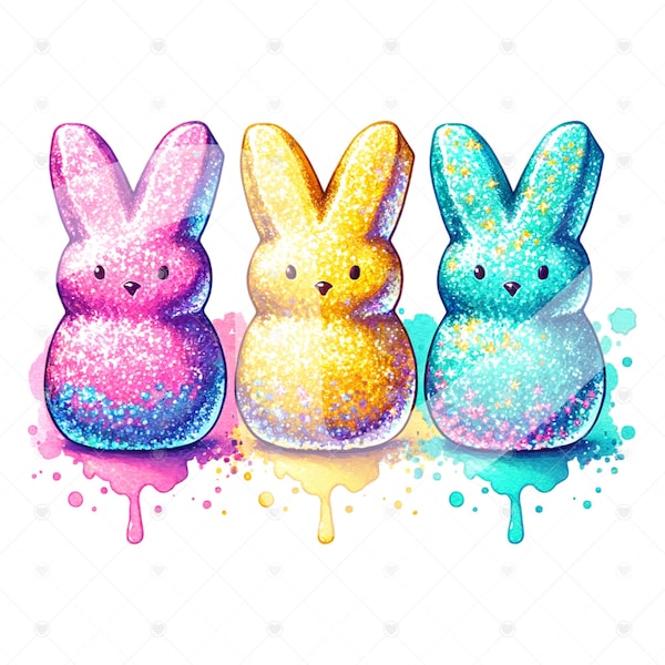 Glitter Easter Peeps Clipart, Cute Bunny Shirt Sublimation Design, Digital Download, PNG Instant DIGITAL ONLY, Glass Jar Png, Tshirt Design