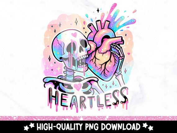 Heartless Skeleton PNG, Anti Valentines Day Clipart, Mental Health Sublimation Design, DTF Tshirt Transfer, Tumbler Wrap, Mug, Sticker File