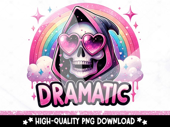 Dramatic Snarky Skeleton Clipart, Reaper Shirt Sublimation Design, Y2K Drama Queen PNG Instant Download, Glass Jar Png, 90s Tshirt Design